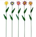 Colorful Spring Floral Garden Stakes Metal Daisies