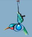 Hummingbird Garden Dangler w/ Blue Solar Lighted O