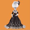 Fancy Skeleton Halloween Decoration White Wig Blac