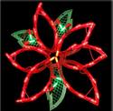 LED Lighted Poinsettia Window-Door Hanging Indoor/