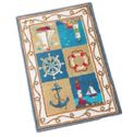 Nautical Accent Rug Lighthouses Sailboats Compass 