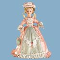 Blonde Porcelain Doll w/ Victorian Style Dress Mat