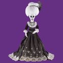 Fancy Skeleton Halloween Decoration White Wig Blac