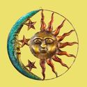 Celestial Wall Art Sculpted Metal Sun Moon & Stars