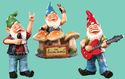 Rock & Roll Garden Gnomes Drummer Guitarist & Sing