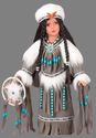 Native American Porcelain Doll Beaded Dreamcatcher