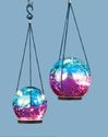 Lighted Blue & Purple Mercury Glass Gazing Balls w