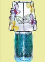 Solar Patio Table Lamp Blue Mercury Glass Dimensio