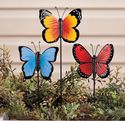 Colorful Butterflies Garden Planter Stakes Set of 