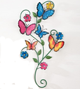 Beautiful Butterfly & Floral Scrolled Metal Wall D