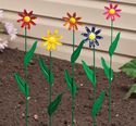 Colorful Spring Floral Garden Stakes Metal Daisies