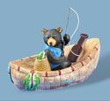 Black Bear in Canoe Floating Pool or Pond Decor Fi