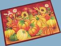 Fall Pumpkins Sunflowers & Indian Corn Accent Rug 