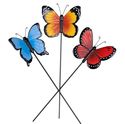 Colorful Butterflies Garden Planter Stakes Set of 