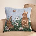 Easter Tapestry Throw Pillow Cover Bunnies Spring 