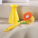 Kitchen Dishware Scrub Brush Daisy Floral & Leaves