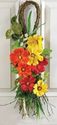 Twig Wall or Door Swag Bright Colored Tropical Coa