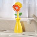 Kitchen Dishware Scrub Brush Daisy Floral & Leaves