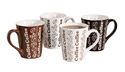 Artisan Coffee Cup Set Coffee Bean Accents 4 Desig