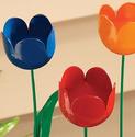 Brightly Colored Tulip Garden Stakes 5-PC Set 19.5