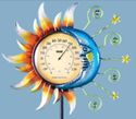 Sun Moon & Stars Outdoor Thermometer Garden Stake 