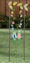 Swinging Frogs Floral Accented Garden Stake 27"H