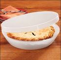 Deep Dish Plastic Pie Storage Container Hinged Lid