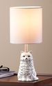 White Cat Table Lamp White Shade Bright Green Eyes