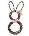 Bunny Shaped Grapevine Easter Wreath Accented w/ P