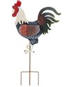 Vibrant Country Rooster Garden Stake 16"H