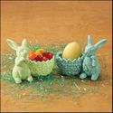 Glazed Ceramic Bunny Rabbit Easter Egg Holders or 