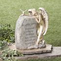 Angel With Dove Memorial Stone w Sentiment Garden 