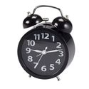 Black Retro Hammer & Bells Tabletop Alarm Clock Il