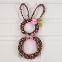 Bunny Shaped Grapevine Easter Wreath Accented w/ P