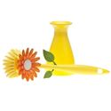 Kitchen Dishware Scrub Brush Daisy Floral & Leaves