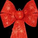 Red Bow Holiday Decoration Lighted Reflective Tins