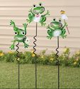 Whimsical Frogs Garden Planter Pick Stakes Spring 