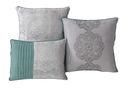 Silver Gray Medallion with Teal Green Accent  Comf