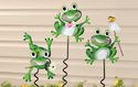 Whimsical Frogs Garden Planter Pick Stakes Spring 