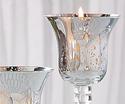 Elegant Silver Mercury Glass Candle Holders Stagge