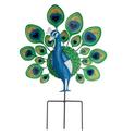 Gorgeous Peacock Garden Stake Vibrant Colors 19"H