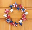 Patriotic Metal Door Wreath Red White Blue Country