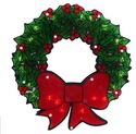 Christmas Wreath Lighted Window Door Holiday Decor