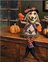 Halloween Witch Plush Shelf Sitter Vintage Fall De