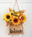 Fall Sunflower & Berries Hanging Bouquet In Hemp B