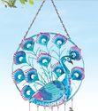 Blue & Purple Peacock Wind Chime Garden Dangler Be