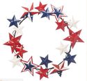 Patriotic Metal Door Wreath Red White Blue Country