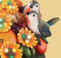 Autumn Harvest Basket  Birds w/ Lighted Color Chan