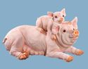 Pig & Baby Piglet Garden Statue Figurine Country B