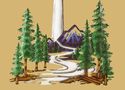 Northwoods Mountain Pine Forest Metal Wall Art Flo